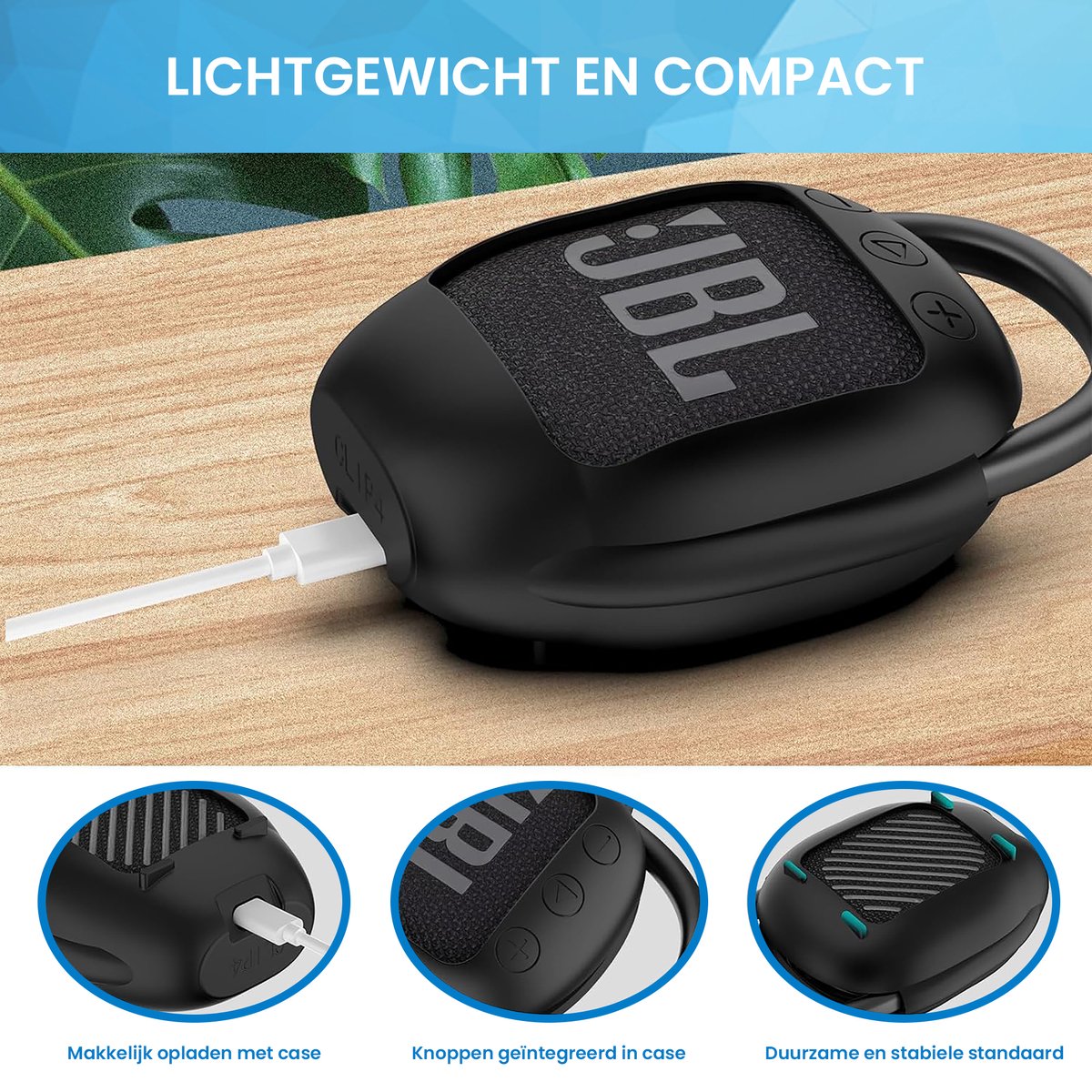 YONO Soft Case geschikt voor JBL Clip 4 - Siliconen Hoesje - Zwart