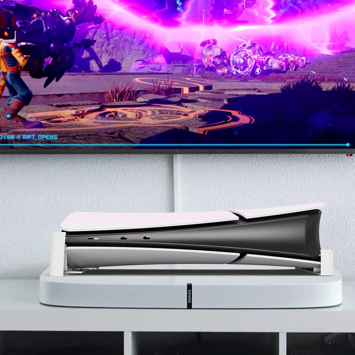 YONO Horizontale Standaard geschikt voor Playstation 5 SLIM - PS5 Stand Liggend - Houder - Lichtgrijs
