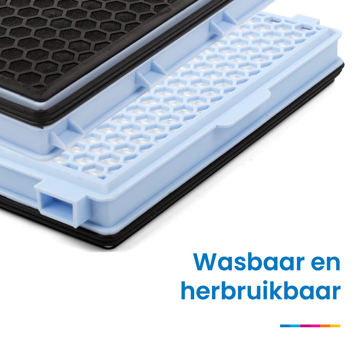 YONO HEPA Filter Set geschikt voor Miele Classic Compact C1 Complete / C2 / C3 - Vervangbare Stofzuigerfilter - Stofzuiger Onderdelen - 2 Stuks