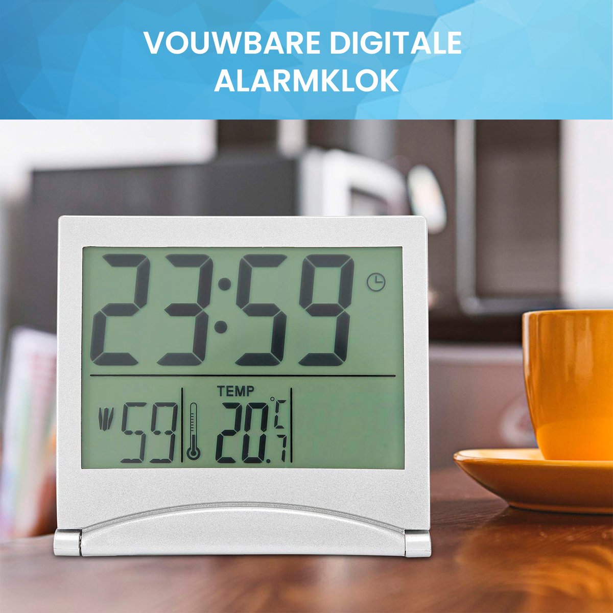 Digitale Klok Kalender - Compacte Alarmklok met Kalender en Temperatuur meter voor Bureau of Slaapkamer