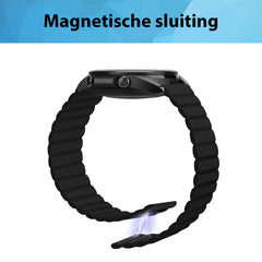 YONO Siliconen Link Bandje 20mm - Horlogebandje geschikt voor Samsung Galaxy Watch 7/6/5 / Pro / 4 / 3 / Active 2 - Polar Ignite / Unite – Zwart