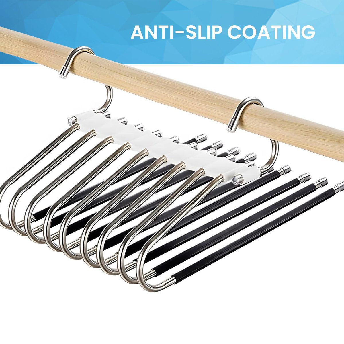 YONO Broekhanger Ruimtebesparend - Kledinghangers Broeken - Broekenhangers - 9 in 1 Hangers
