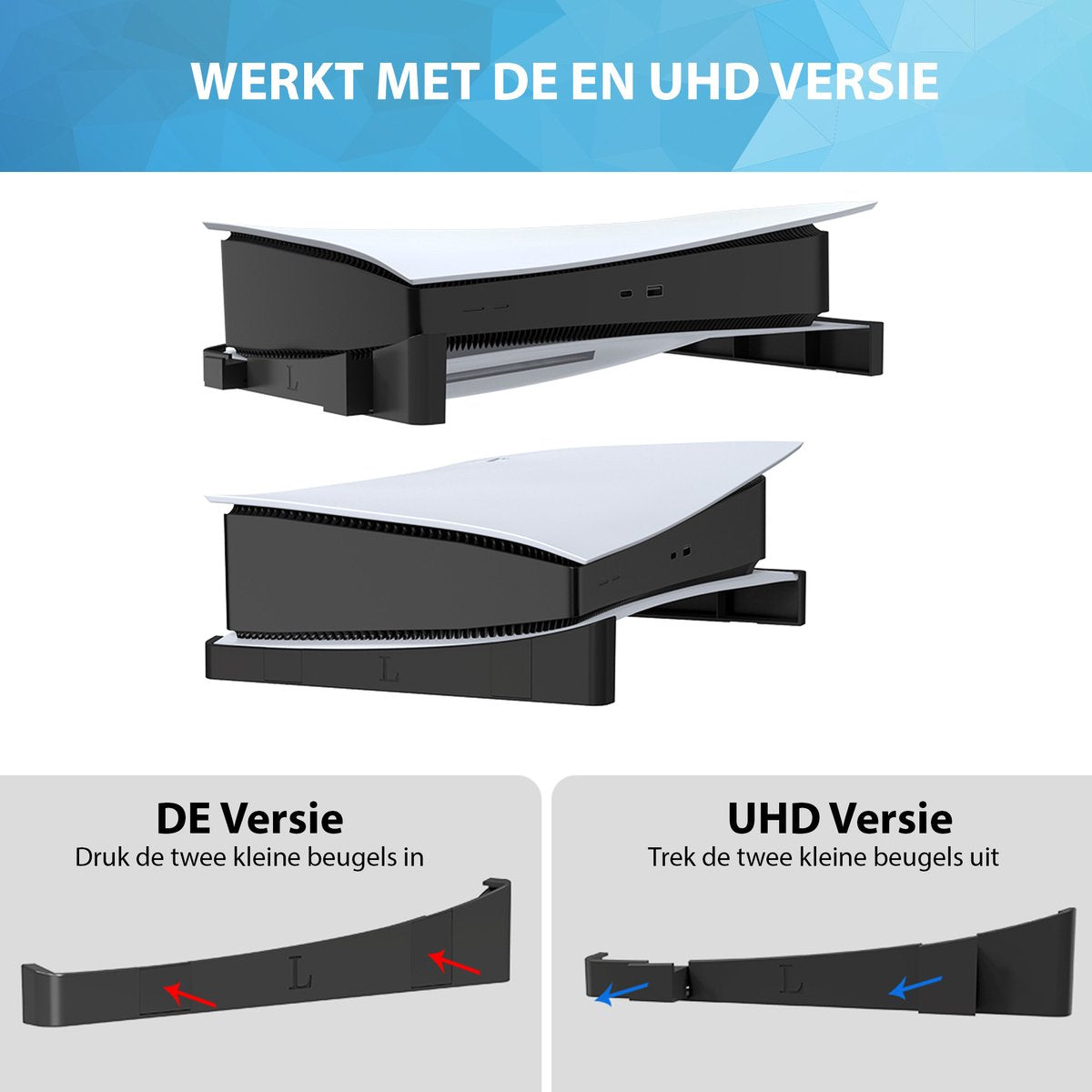 YONO Horizontale Standaard geschikt voor Playstation 5 - PS5 Stand Liggend - Houder - Zwart