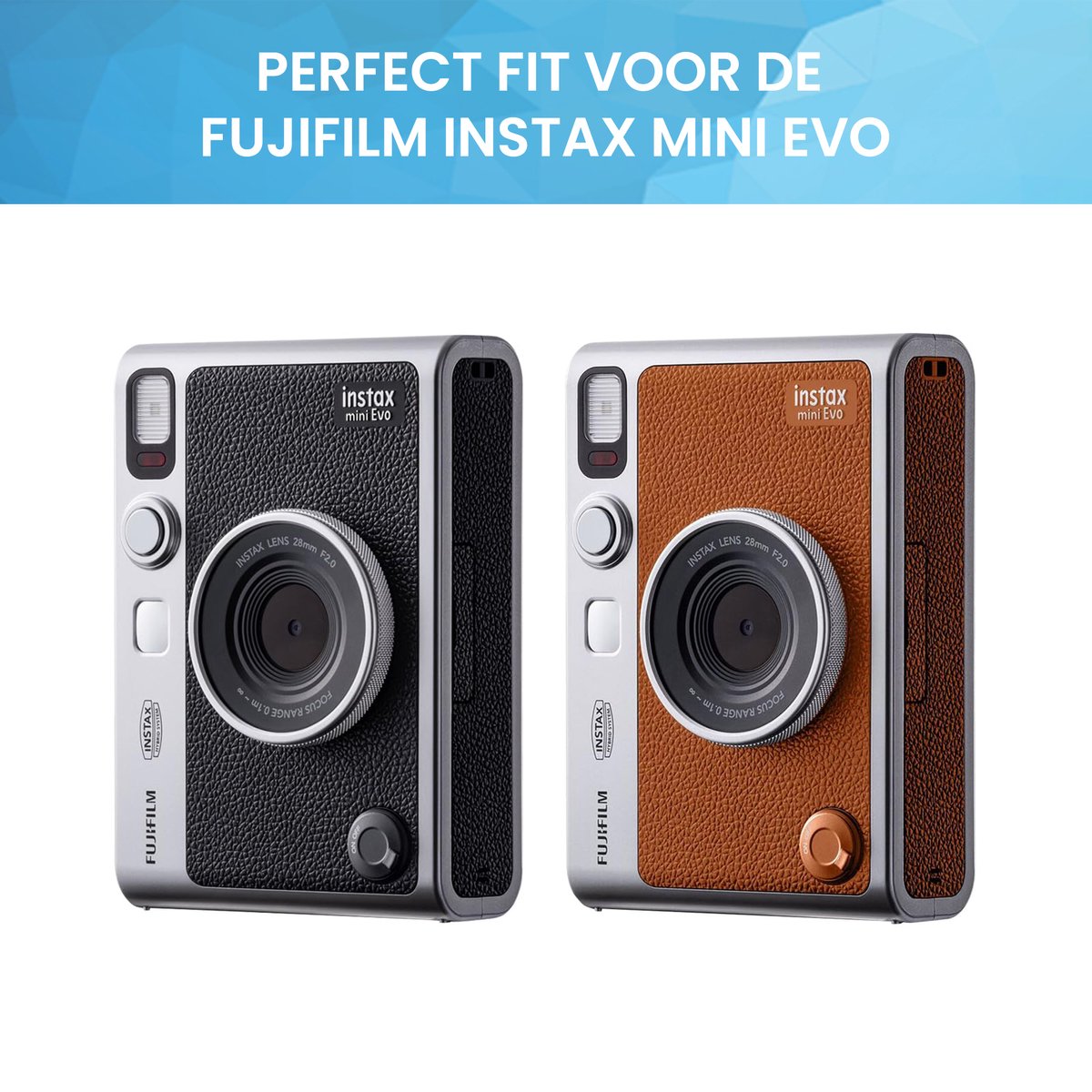 YONO Case geschikt voor Fujifilm Instax Mini EVO - PU Leer Hoesje - Bruin