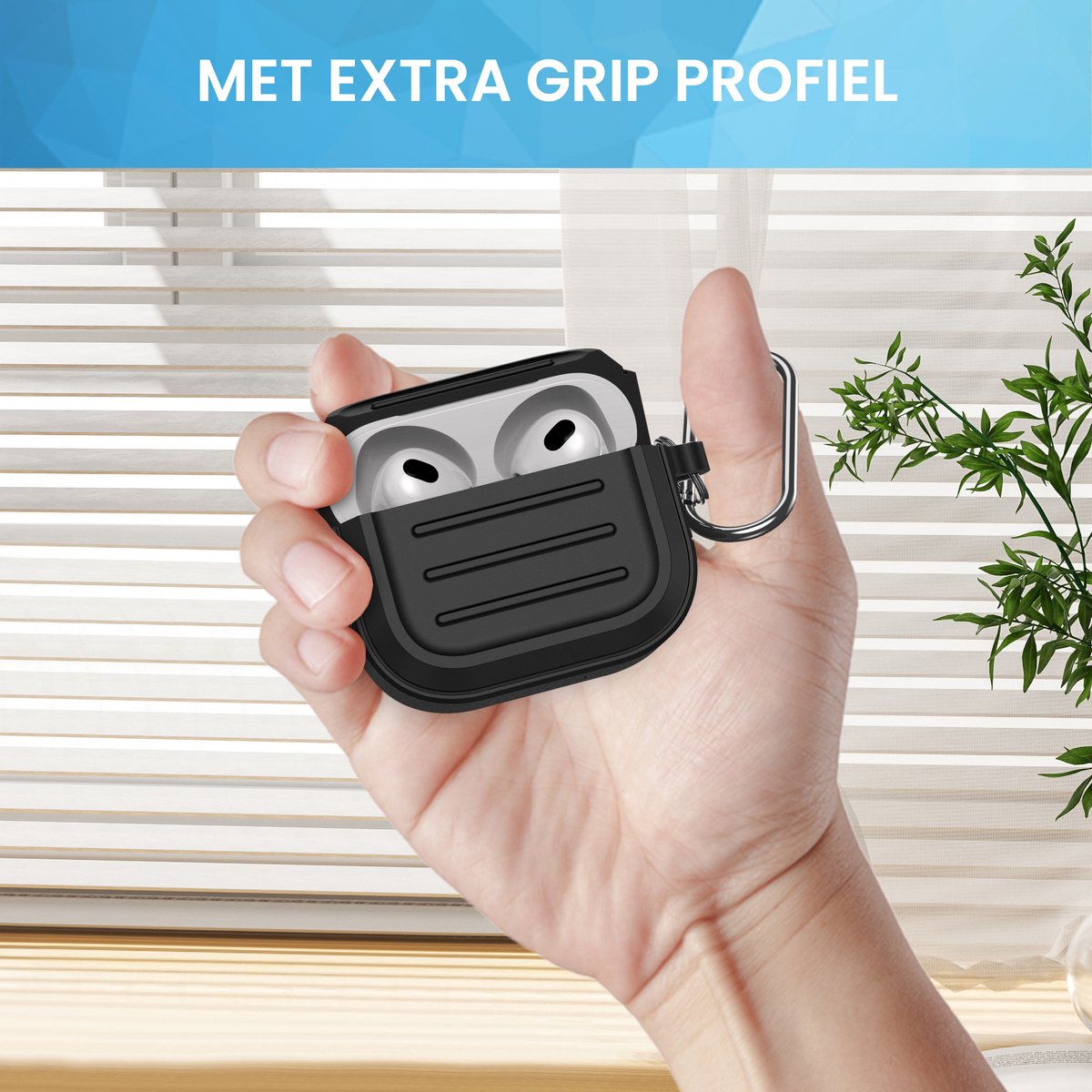 YONO Hoesje geschikt voor Apple Airpods 3 - Army Case - Zwart