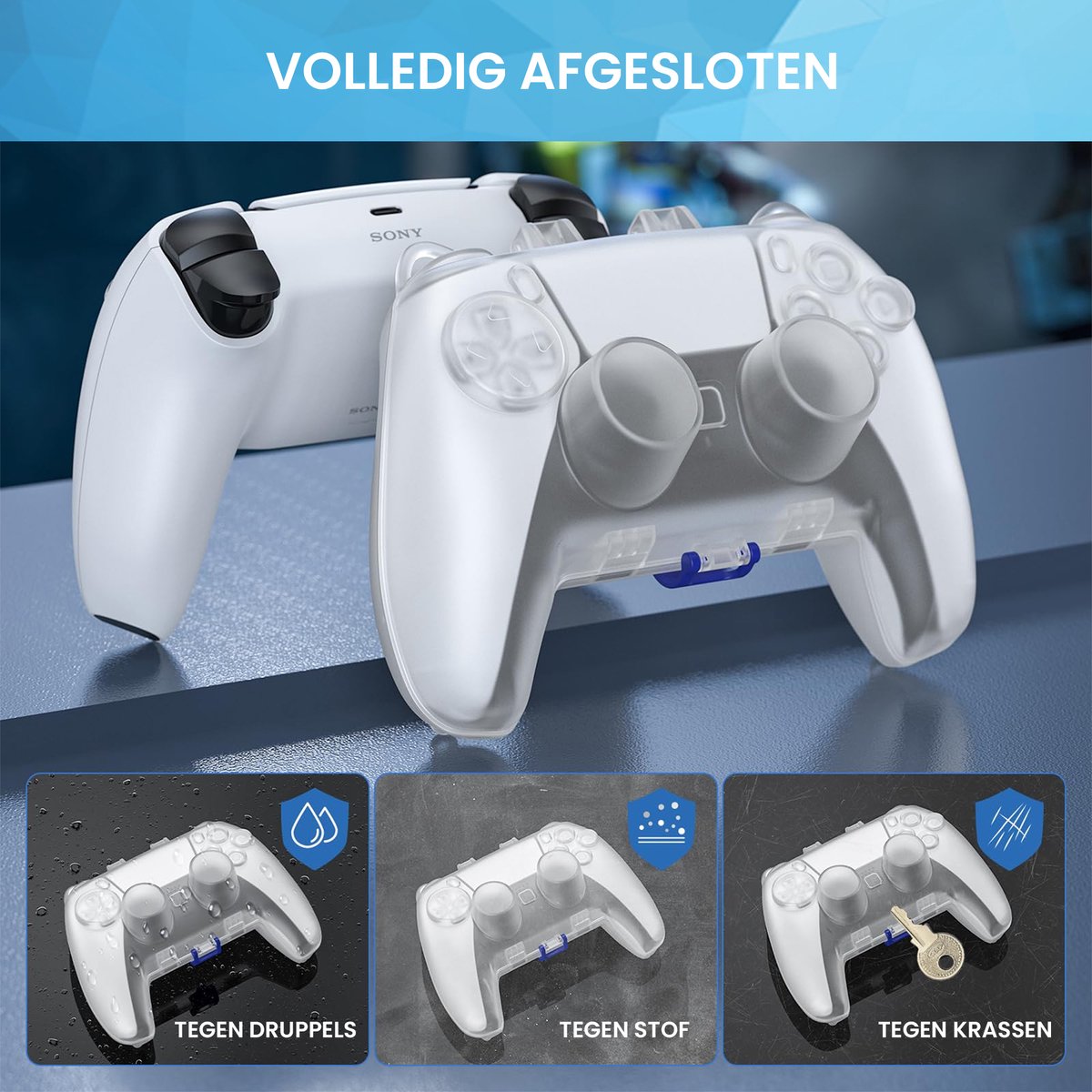 YONO Slim Case geschikt voor Playstation 5 Controller - Bescherming Hoesje PS5 - Transparant