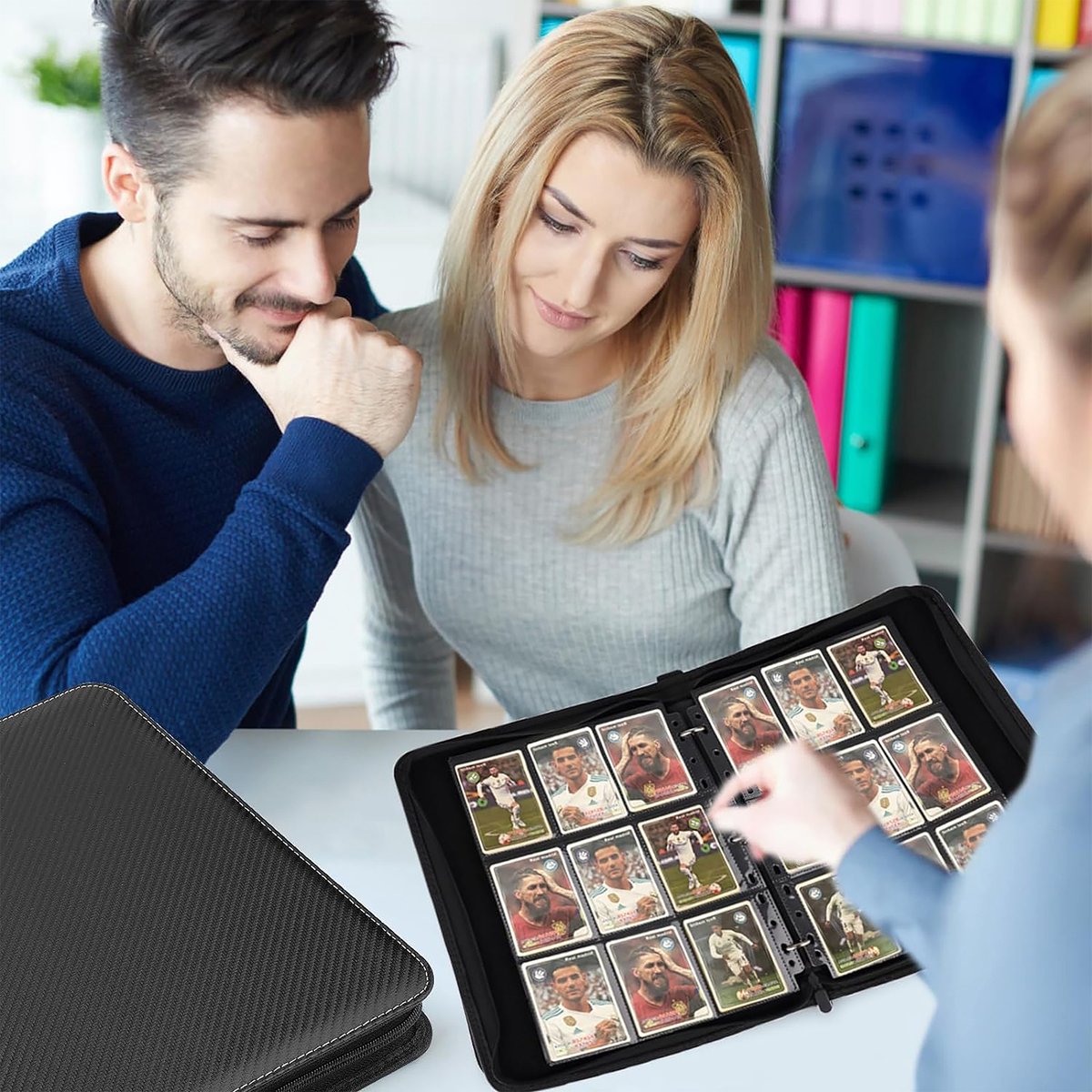 YONO Premium Verzamelmap XL - Opbergmap voor Trading en Speelkaarten - 40 Pagina's - Tot 720 Kaarten - Insteekmap met Insteekhoezen 9 Vakjes - Zwart