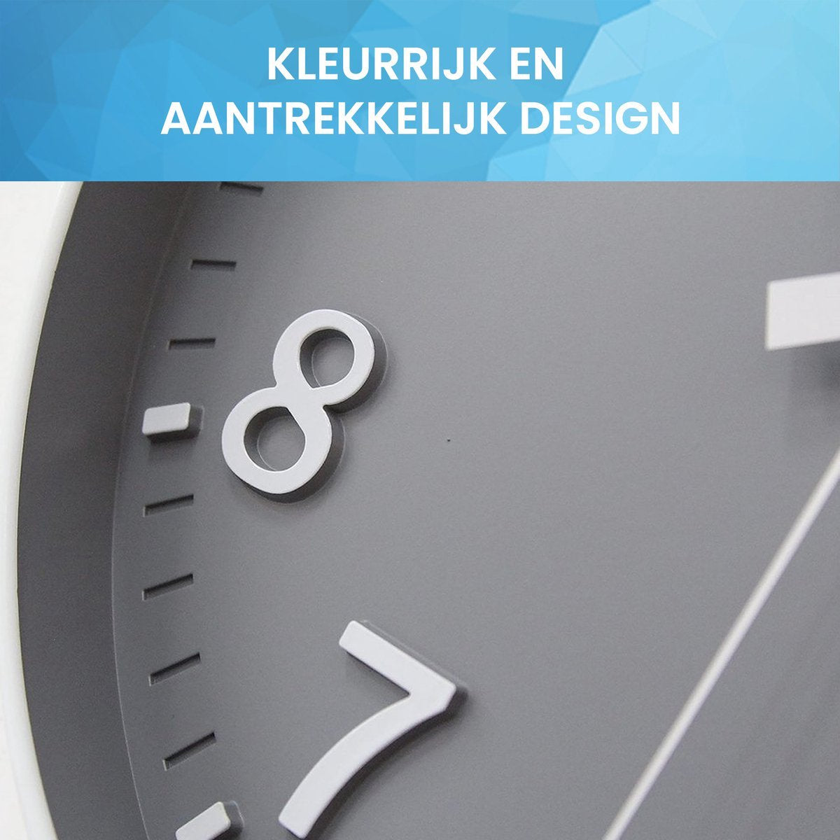 YONO Wandklok Modern - Stille Klok - 30 cm - Grijs