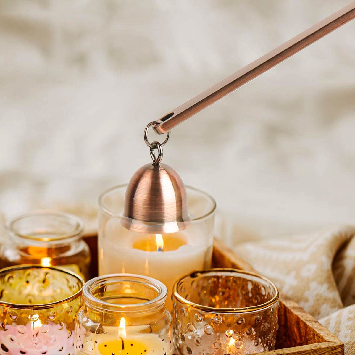 YONO Kaarsendover Set - Candle Snuffer / Wick Trimmer / Dipper - Kaars Dover Waxinelichtjes Accessoires - Bronze