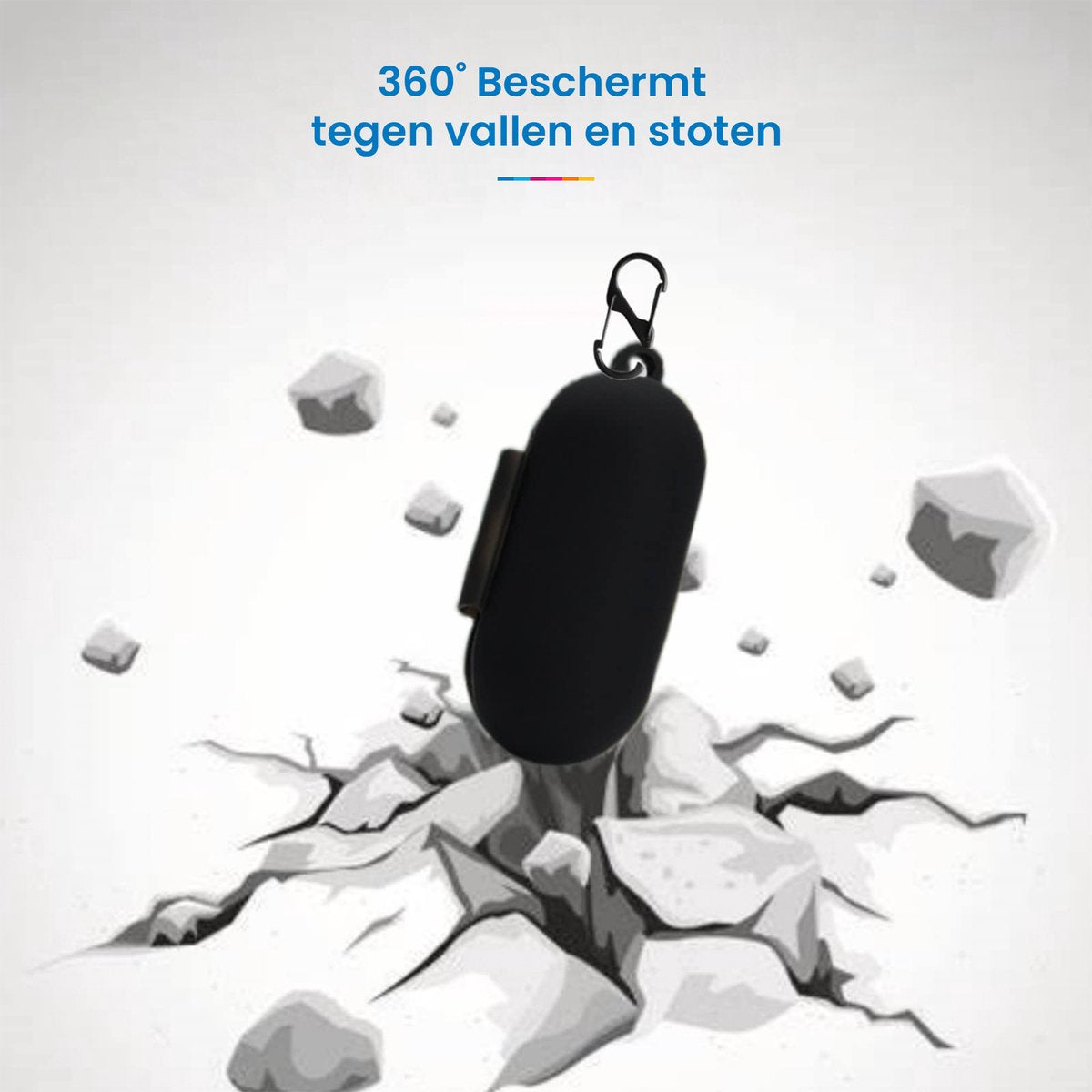 YONO Soft Case geschikt voor Sony WF-C700N - Hoesje met Clip - Zwart