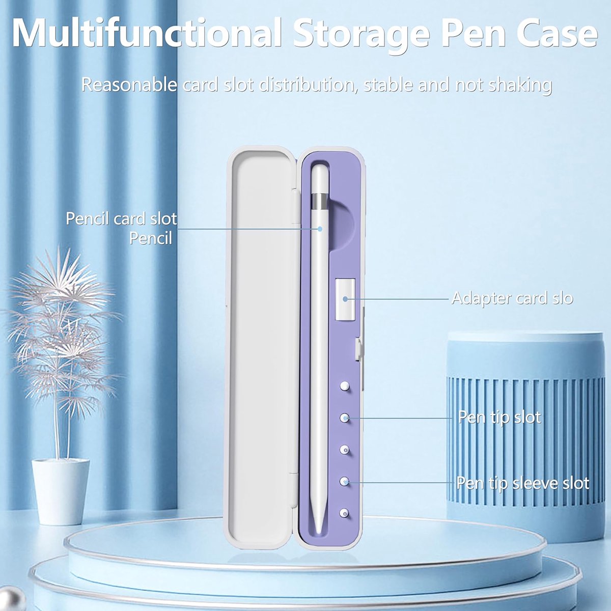 YONO Case en Tips geschikt voor Apple Pencil / 2 / Pro - Opbergbox Bescherm Hoes en 5 Punten - 7in1 - Wit