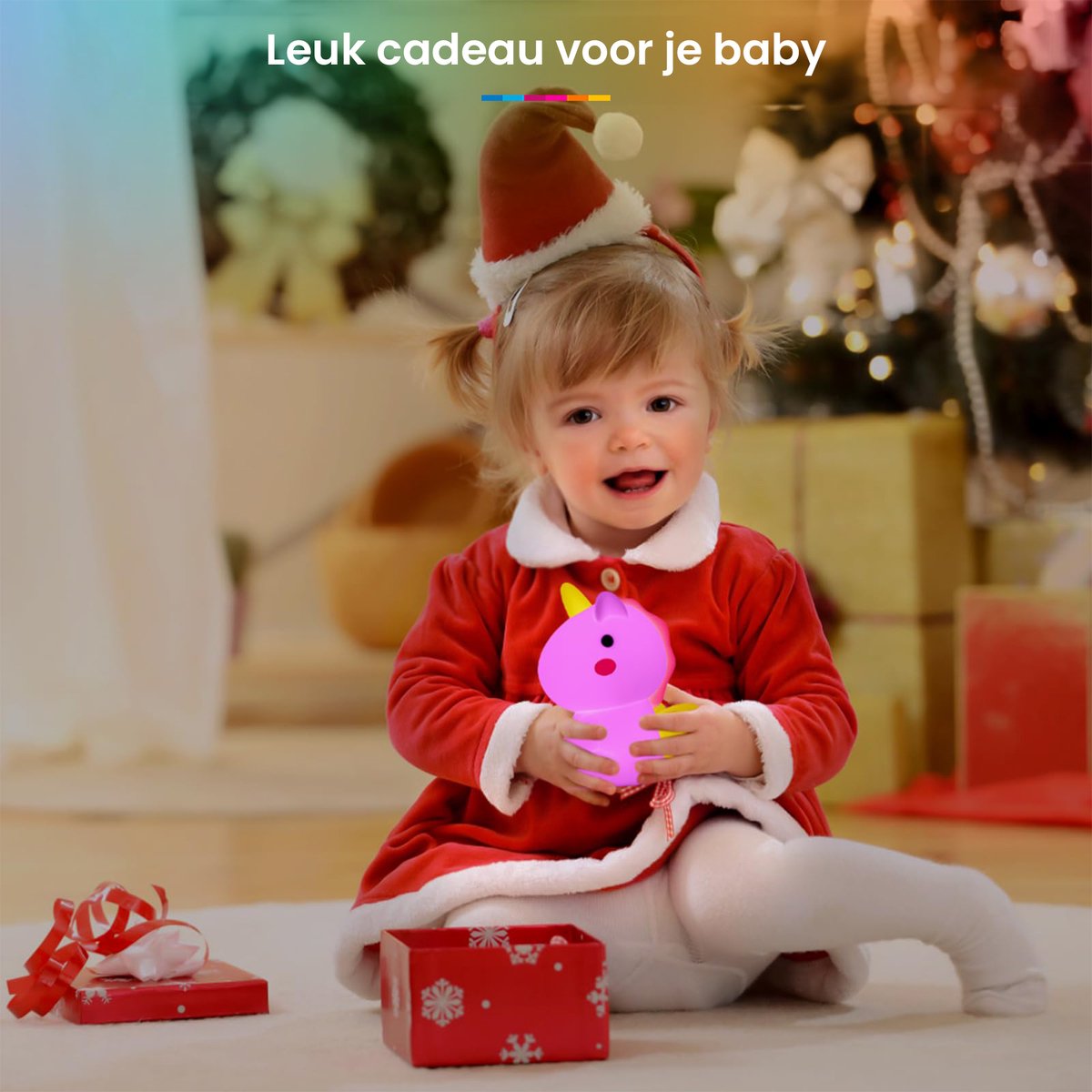 YONO Nachtlampje Kinderen Unicorn - Dimbaar en USB Oplaadbaar - Verschillende LED Kleuren - 14cm