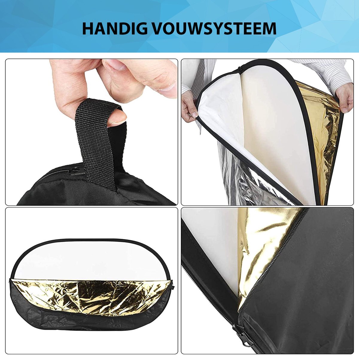 YONO Reflectiescherm Fotografie Opvouwbaar XL - Achtergrondscherm 150 cm - 5in1