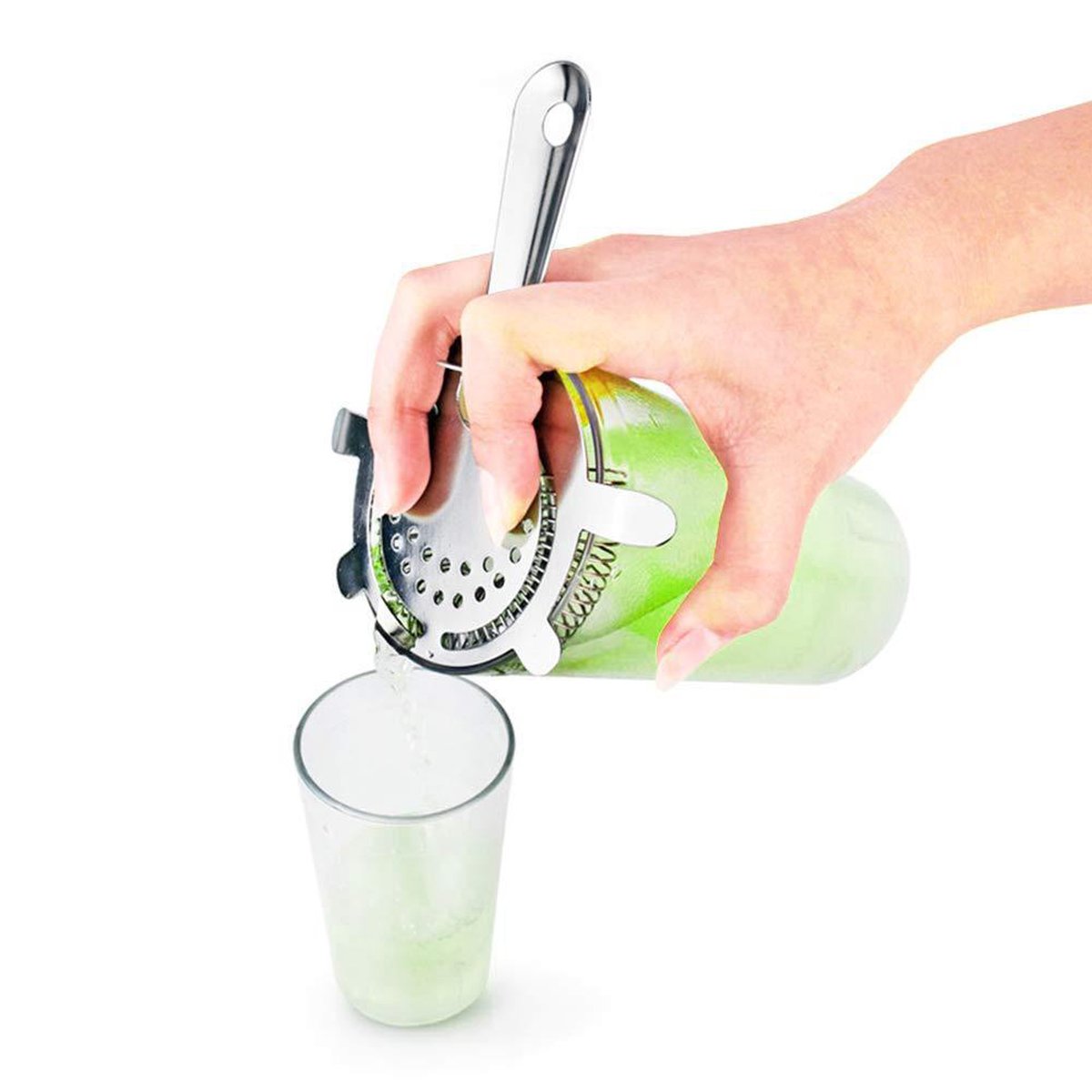 YONO Luxe Cocktail Shaker Set 9-delig en Organizer – Metaal met Houten Bar Stand