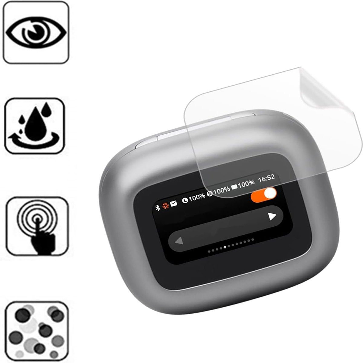 YONO Screen Protector geschikt voor JBL Live Beam 3 / Buds 3 / Flex 3 - Scherm Bescherming - 3-Pack