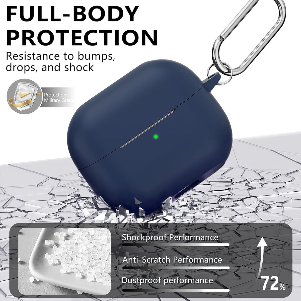 YONO Soft Case geschikt voor Samsung Galaxy Buds 3 / 3 Pro - Siliconen Hoesje - Donkerblauw