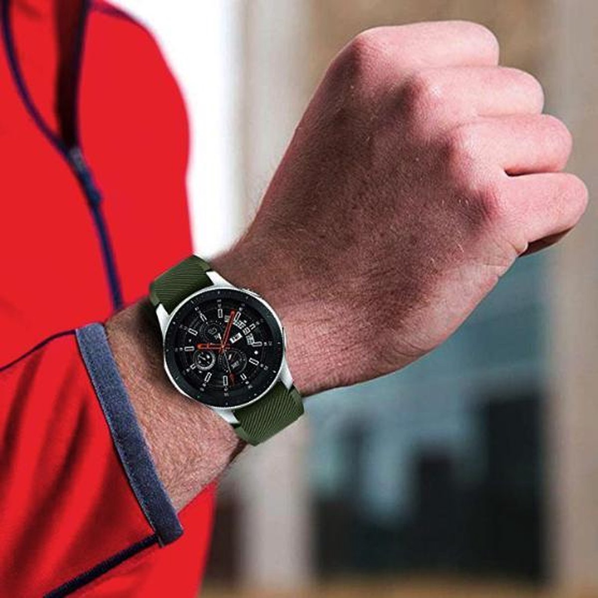 YONO Classic Bandje 22mm - Horlogebandje geschikt voor Samsung Galaxy Watch 46mm / 3 (45mm) / Gear s3 - Polar Vantage M2 / Grit X - Garmin Vivoactive 4 / Venu 2 - Huawei Watch GT 3 (pro) / 2 - Amazfit GTR - Donkergroen