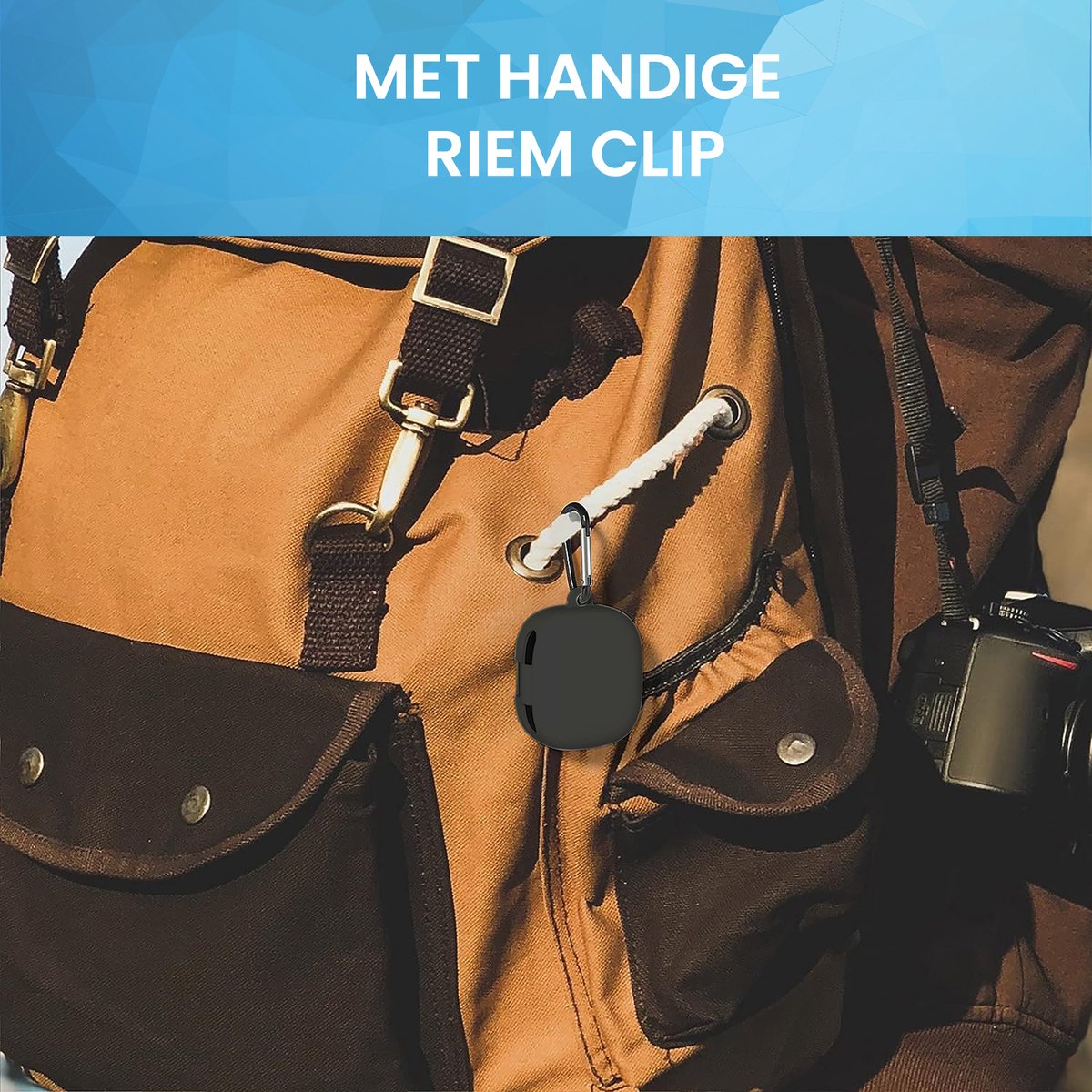 YONO Soft Case geschikt voor JBL Wave 300TWS - Hoesje met Clip - Zwart