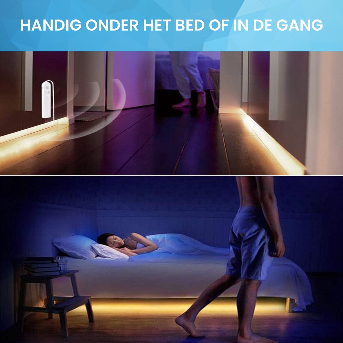 YONO Led Verlichting Strip met Bewegingssensor - Zelfklevend met Sensor voor Binnen - Warm Wit Licht - 3 Meter