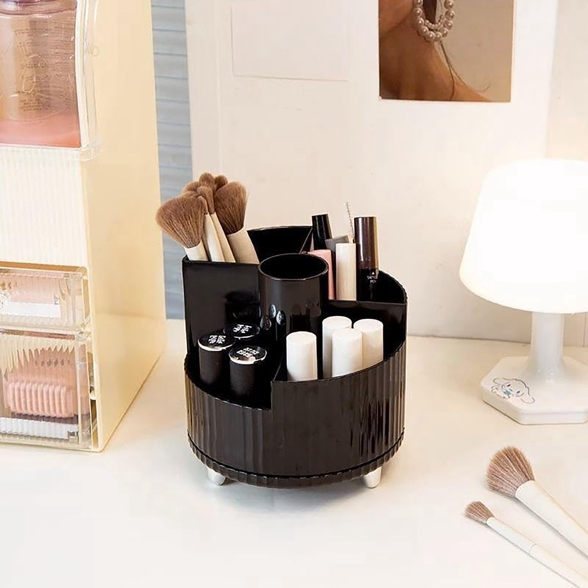 YONO Make Up Organizer - Organizer Skincare - Parfum - Houder - Draaibaar - Staand - Zwart