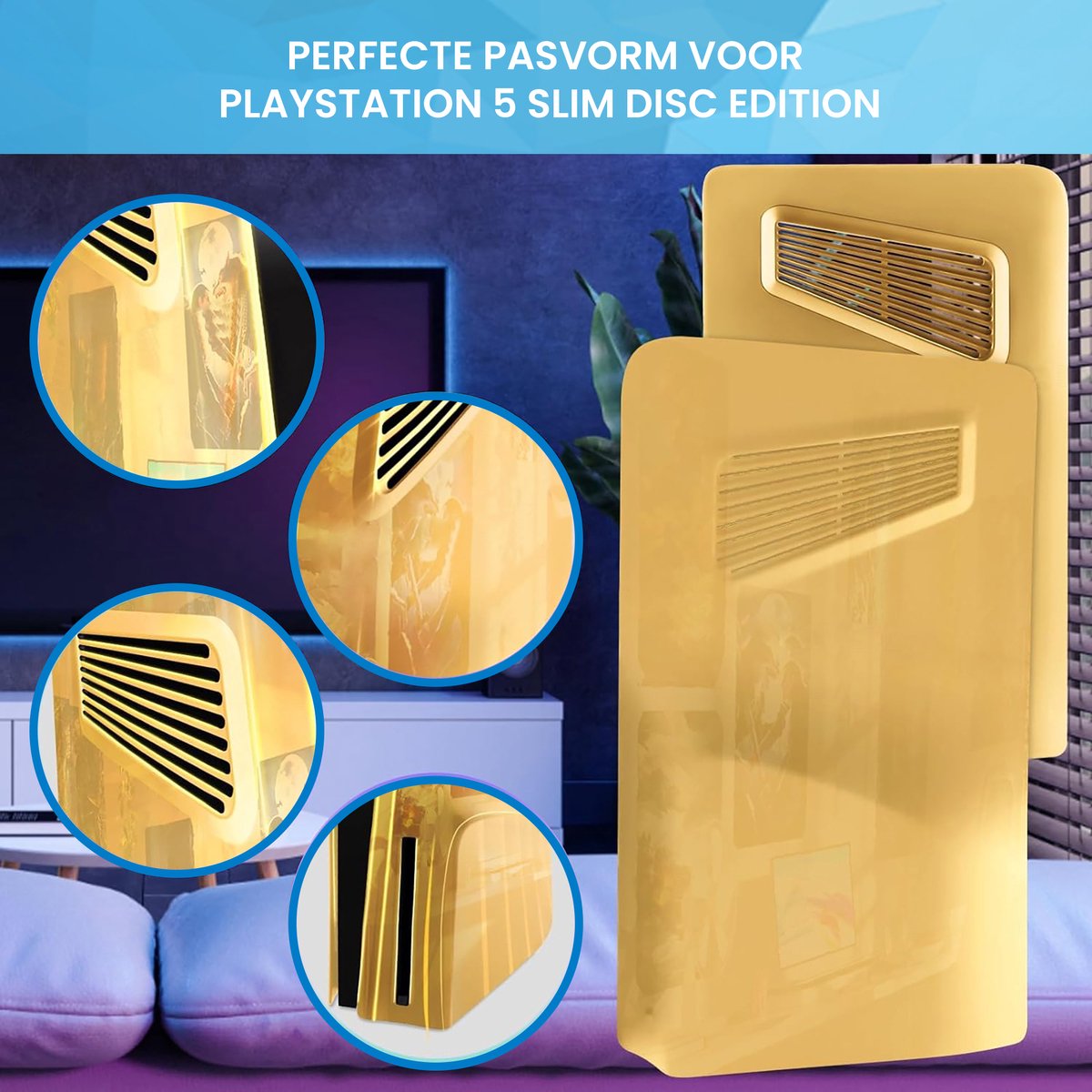 YONO Faceplate geschikt voor Playstation 5 SLIM Disc Edition - PS5 Console Skin Cover Accessoires - Goud