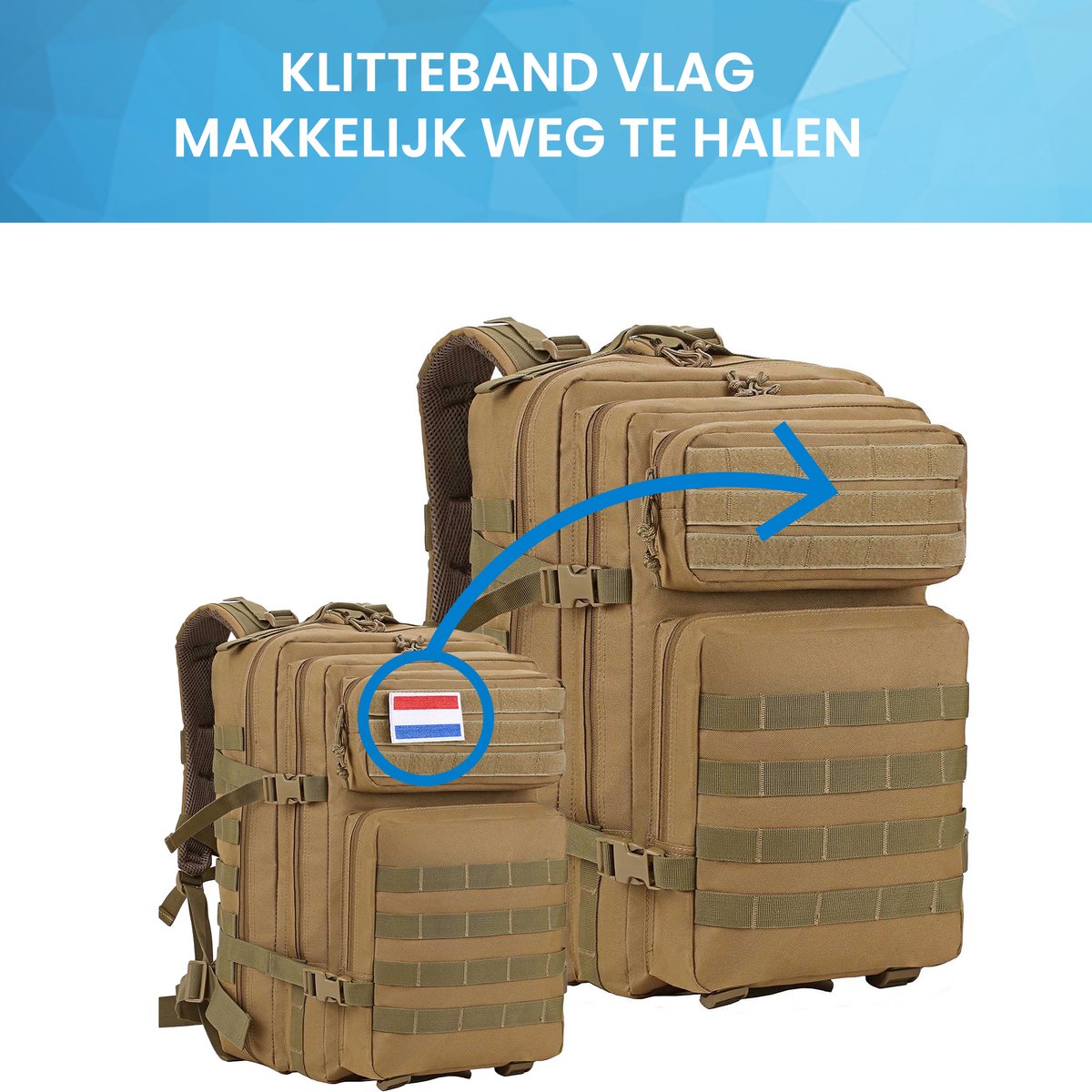 YONO Tactical Backpack Militaire Rugzak - Tactische Wandelrugzak Leger - 45L - Lichtbruin