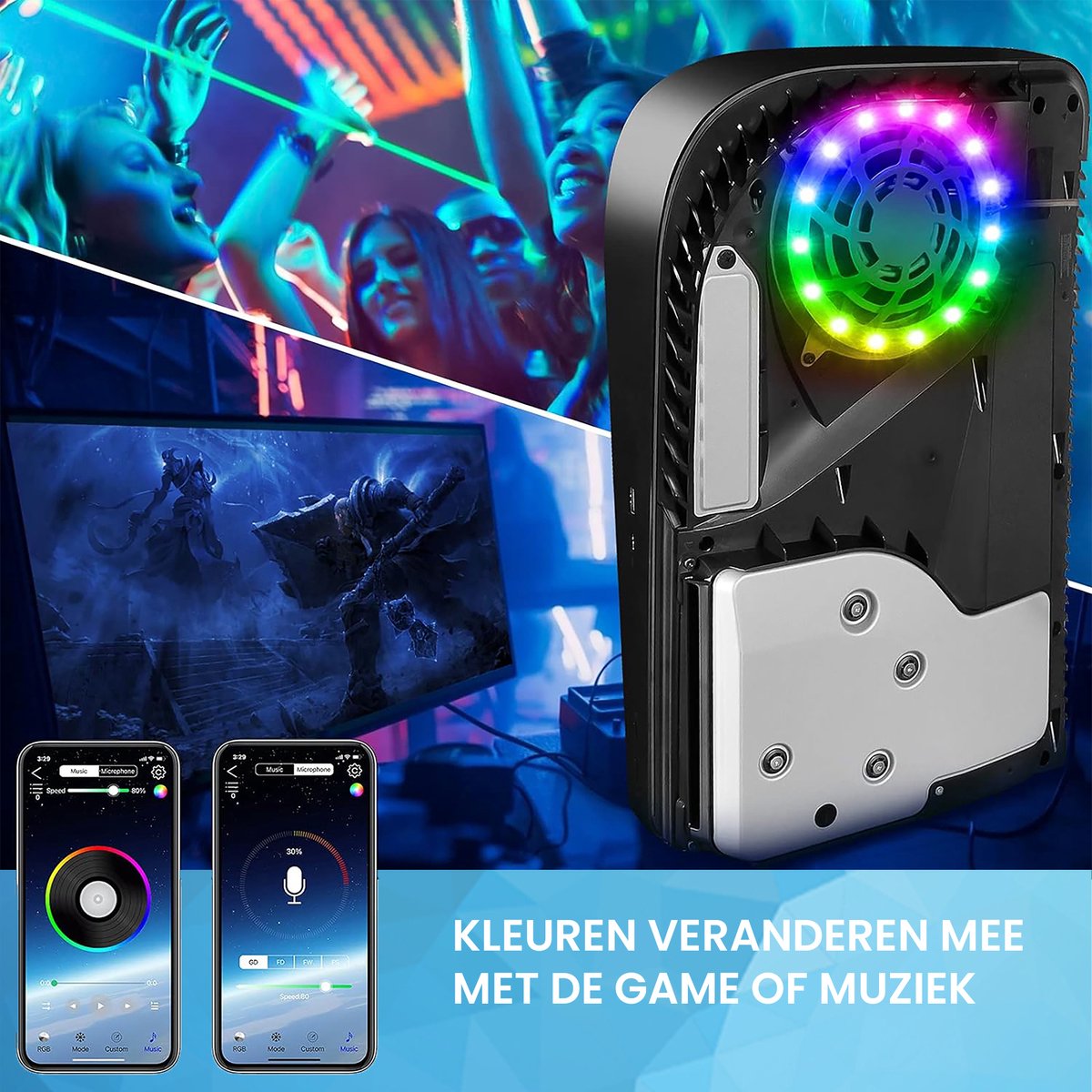 YONO LED Strip Kit geschikt voor Playstation 5 - PS5 Accessoires met App - RGBW