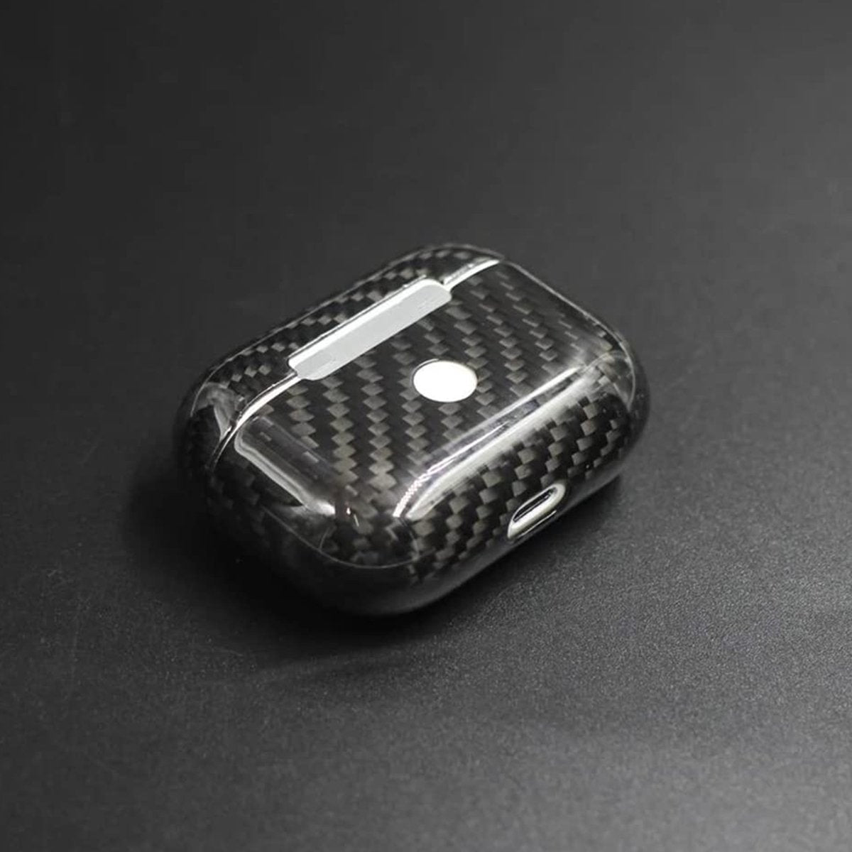 YONO Carbon Hoesje geschikt voor Apple Airpods 3 – Hard Case - Koolstofvezel Beschermhoes - Zwart