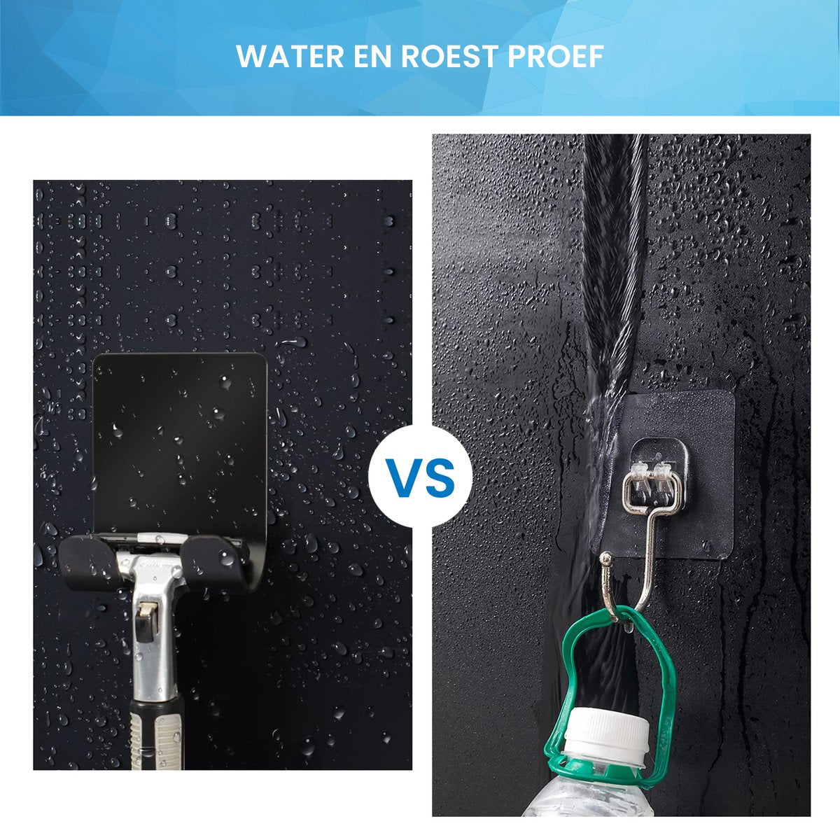 YONO Zelfklevende Haakjes met Scheermeshouder - Wandhaak Badkamer en Douche Ophanghaakjes Zelfklevend - Zwart