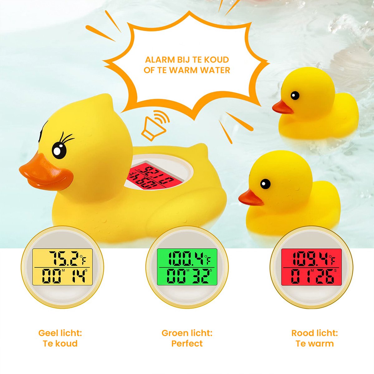 YONO Badthermometer Baby Digitaal - Drijvende Water Thermometer - Bad Eend