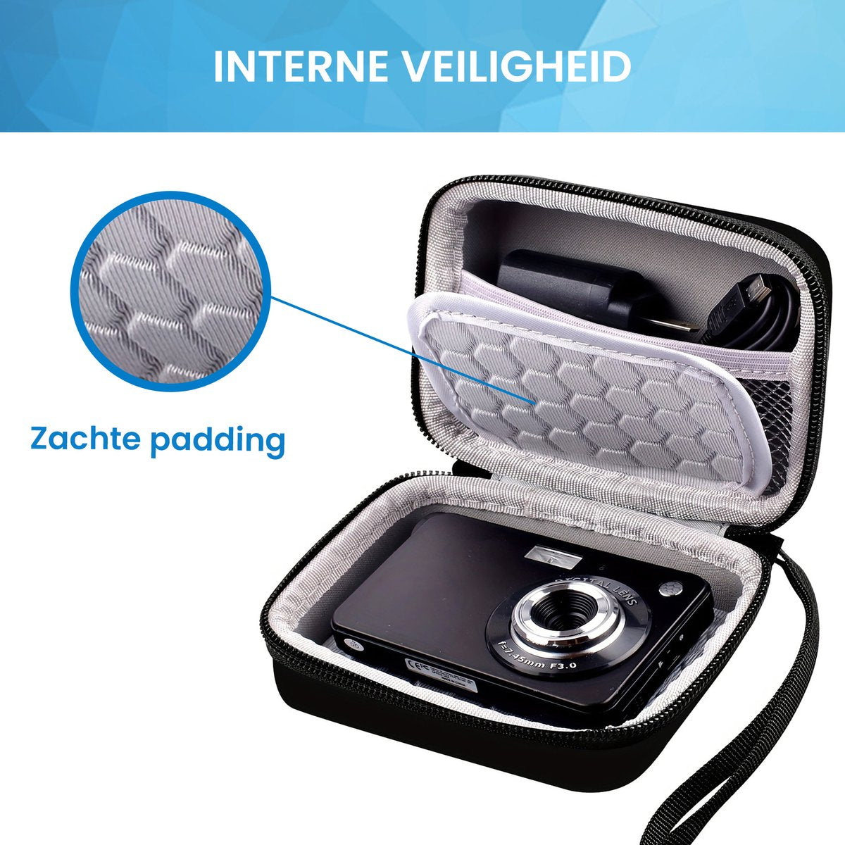 YONO Hard Case voor Digitale Camera - Bescherm en Opberg Hoes Compact Camera - Zwart