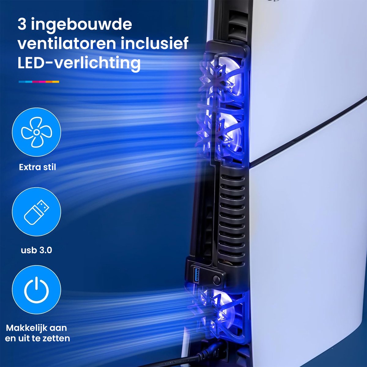 YONO Ventilator geschikt voor Playstation 5 SLIM - USB Koelventilator PS5 Slim Accessoires - Zwart