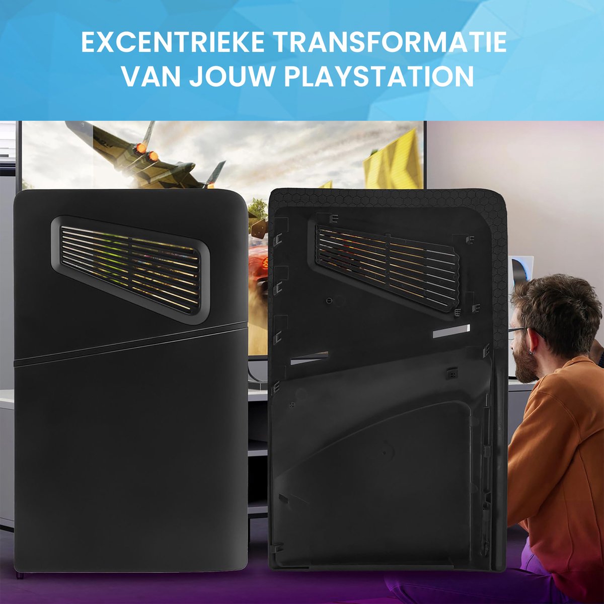 YONO Faceplate geschikt voor Playstation 5 SLIM Disc Edition - PS5 Console Skin Cover Accessoires - Zwart