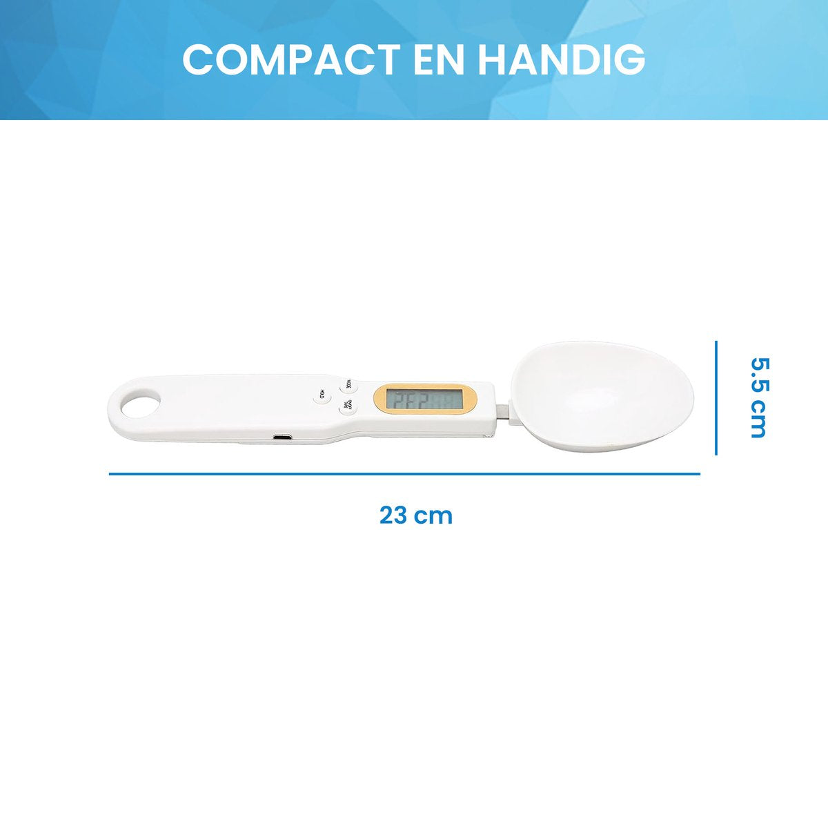 YONO Digitale Lepelweegschaal - Precisie Keukenweegschaal - Weeglepel en Maatlepel in 1 - Wit