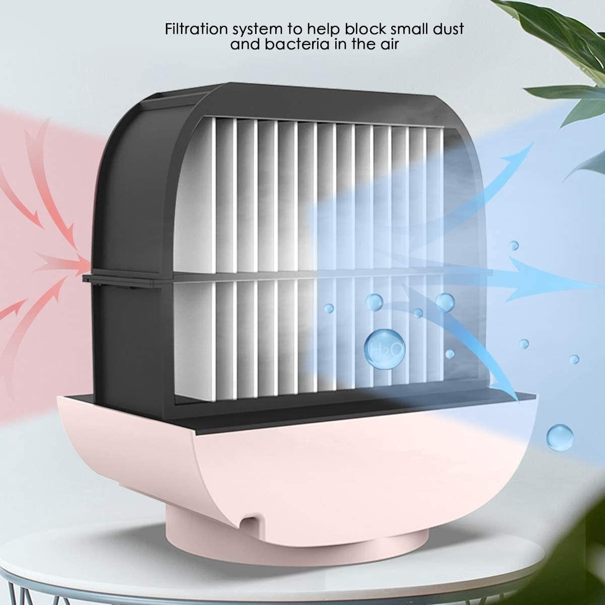 Aircooler Tafelventilator - Mini Luchtkoeler - USB Ventilator geschikt voor Tafel of Bureau - Roze