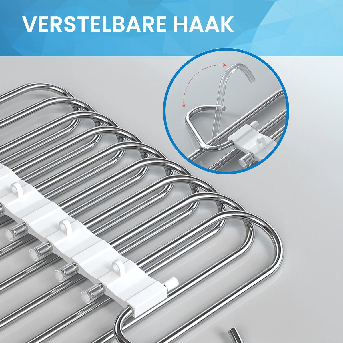 YONO Broekhanger Ruimtebesparend - Kledinghangers Broeken - Broekenhangers - 9 in 1 Hangers