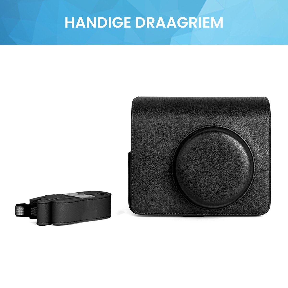 YONO Case geschikt voor Fujifilm Instax Wide 400 - Bescherm Hoes met Draagriem - Zwart