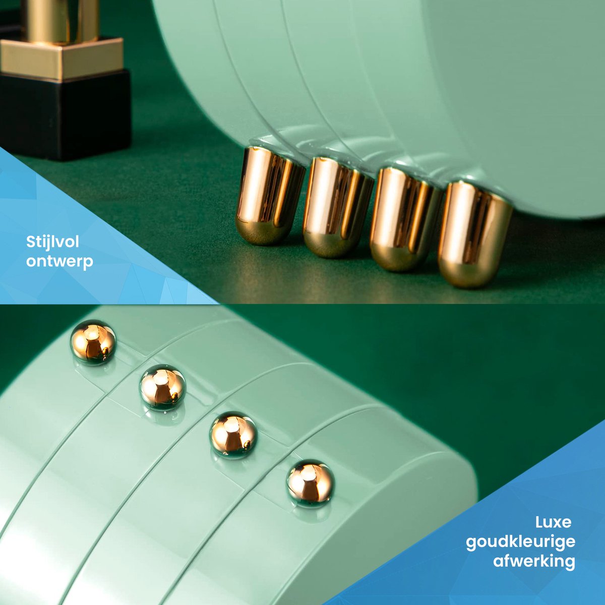 YONO Compacte Sieradenhouder met Spiegel - Sieraden Display Organizer - Oorbellen Standaard - Oorbellenrekje - Ketting Houder - Sieradendoosje - Mintgroen