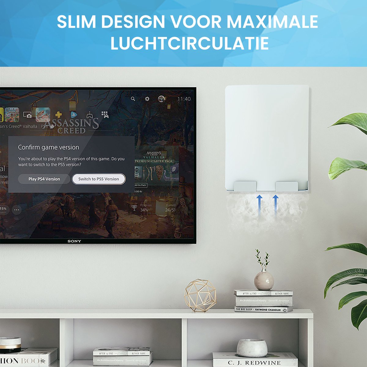 YONO Muurbeugel geschikt voor Playstation 5 - Wall Mount Beugel Houder voor PS5 - Wit