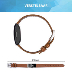 YONO Leer Bandje geschikt voor Fitbit Inspire 3 - Vervangende Lederen Armband - Bruin