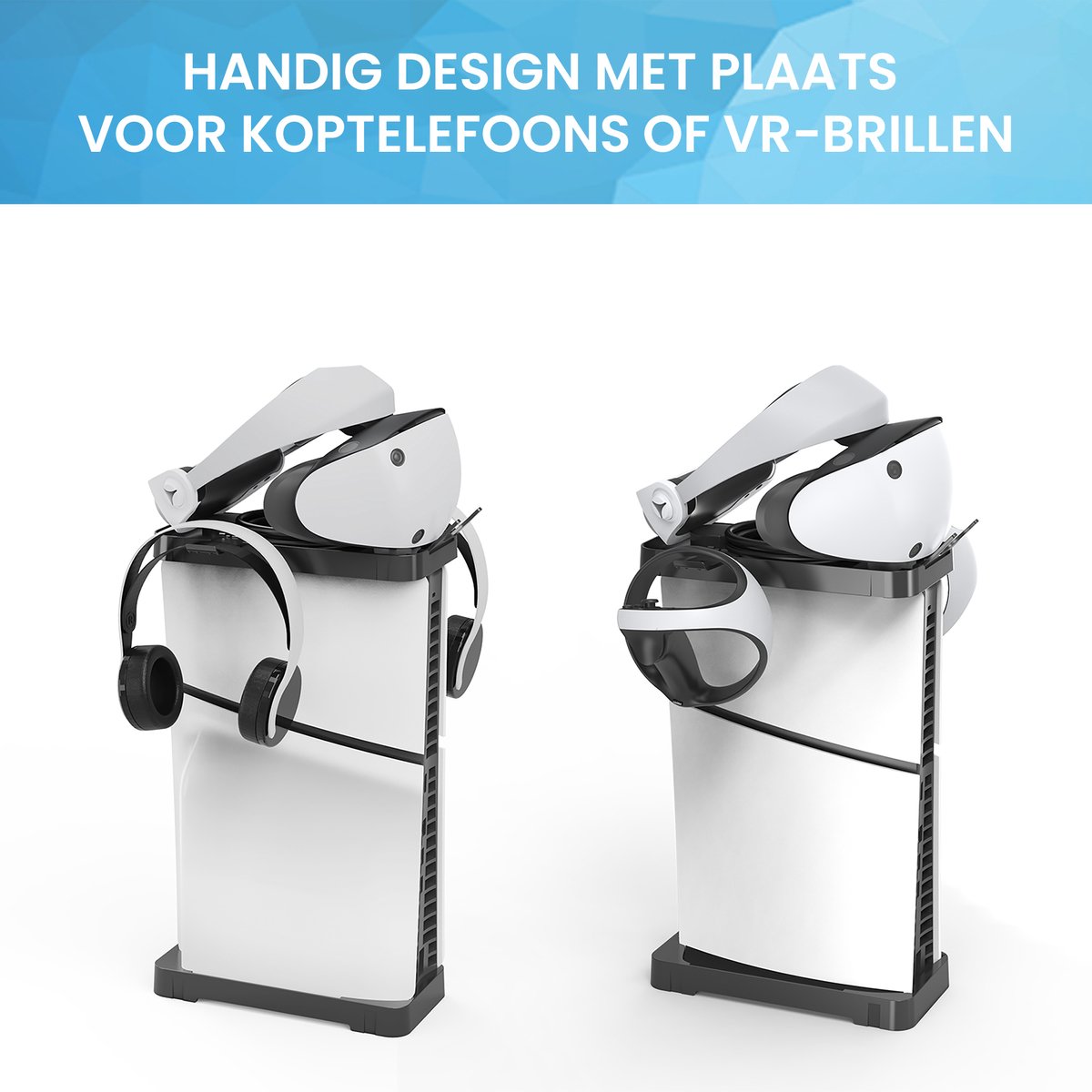 YONO Smart Standaard geschikt voor Playstation 5 Slim - PS5 Horizontale en Verticale Houder in 1 - Stand Liggend - Zwart