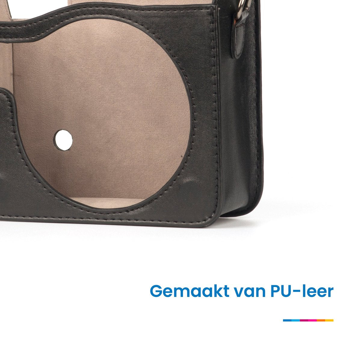 YONO Case geschikt voor Fujifilm Instax SQUARE SQ40 - Hoesje met Draagriem - Zwart
