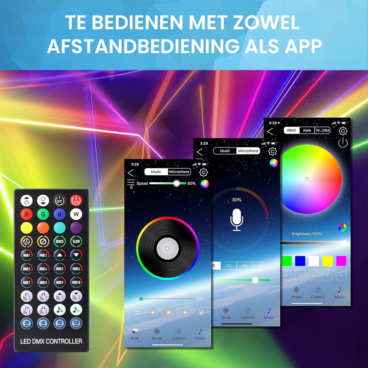 YONO LED Strip Kit geschikt voor Playstation 5 - PS5 Accessoires met App - RGBW