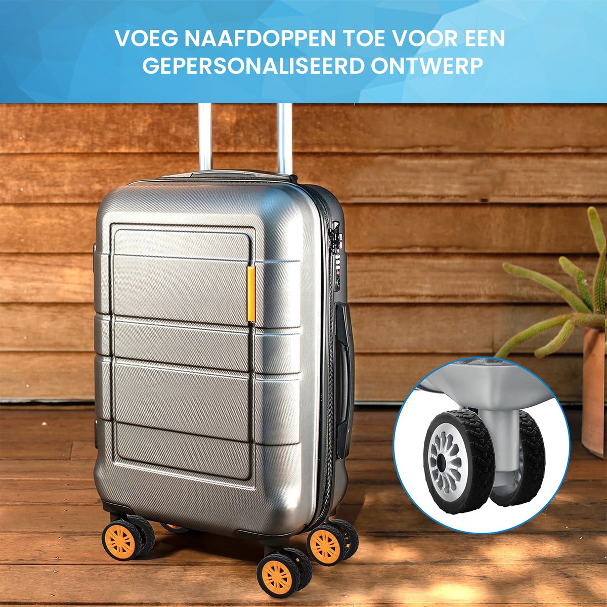 YONO Siliconen Kofferwiel Beschermers met Profiel - 8 Stuks - Zwart