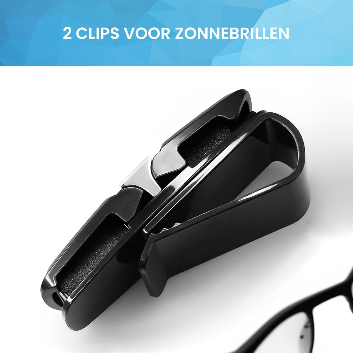 YONO Zonnebrilhouder Auto - Brilhouder Organizer - Clip voor Zonneklep - Zwart