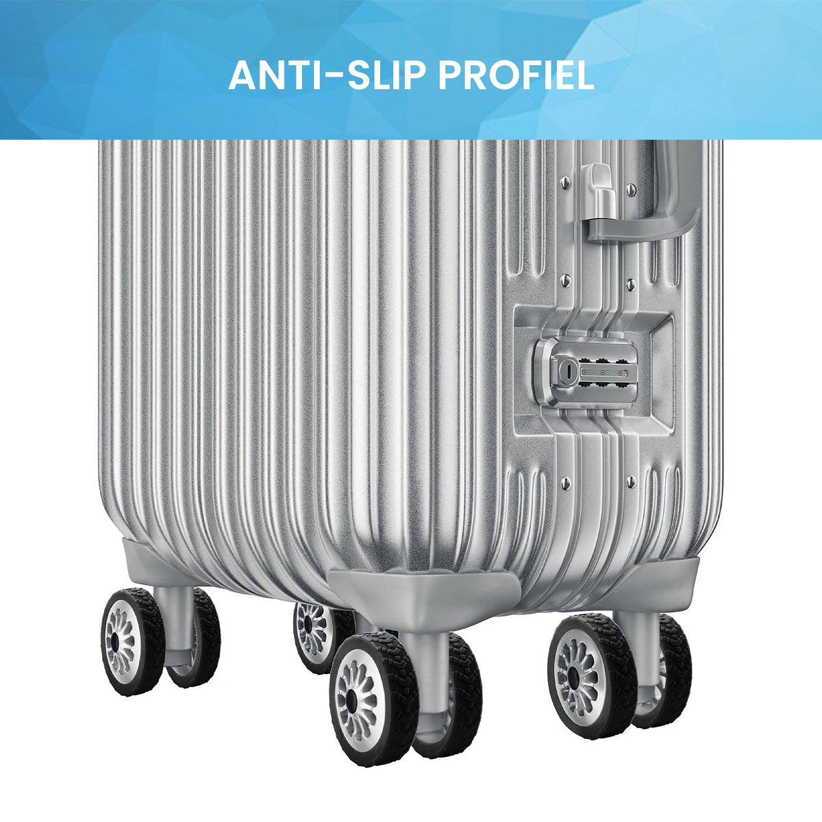 YONO Siliconen Kofferwiel Beschermers met Profiel - 8 Stuks - Zwart