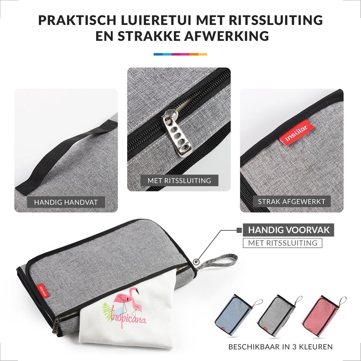 Baby Verschoonmatje met Luieretui voor Onderweg - Verschoningsmatje Opvouwbaar - Verzorgingsmatje - Roze