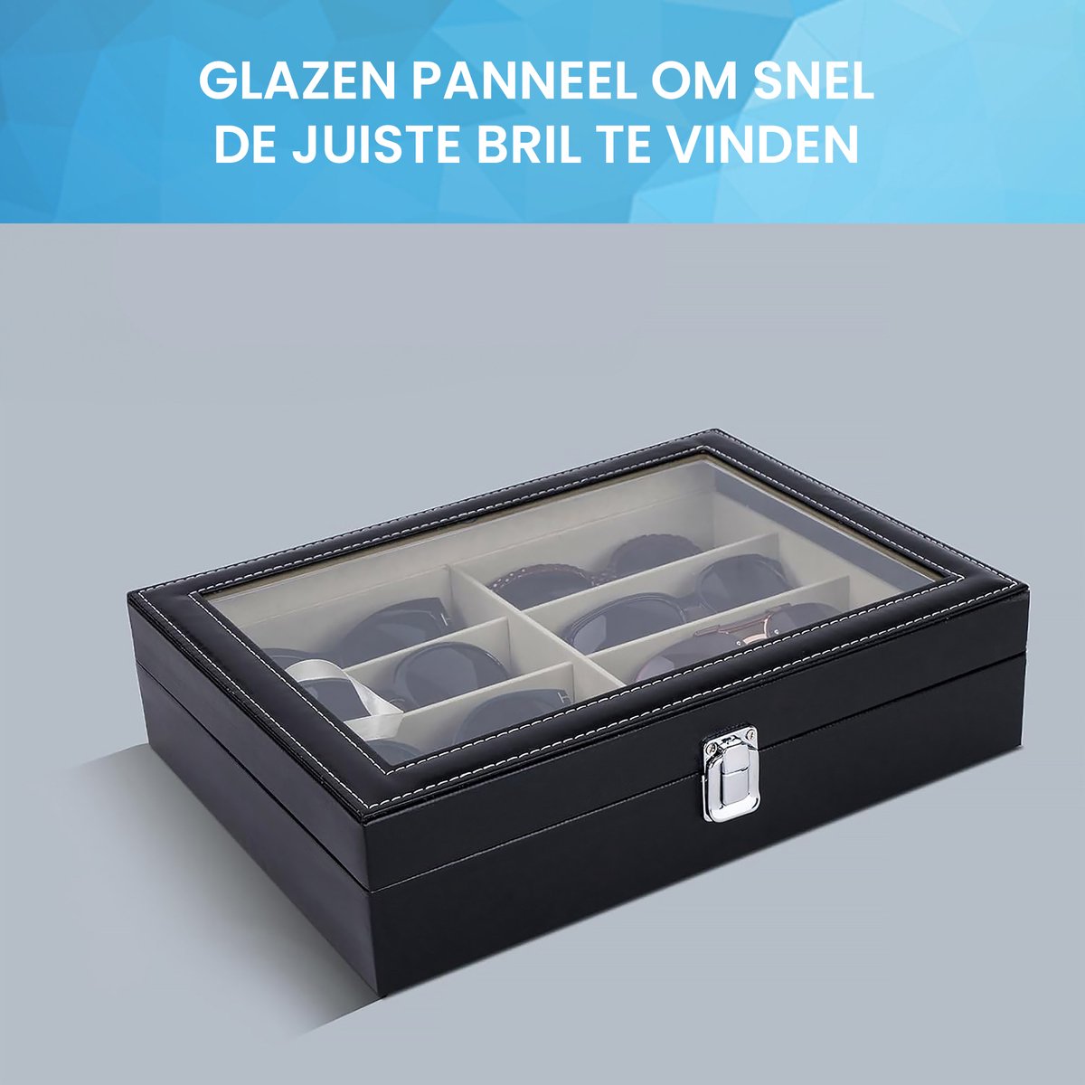YONO Opbergbox voor Zonnebrillen - Brillen Doos - Organizer - Zwart