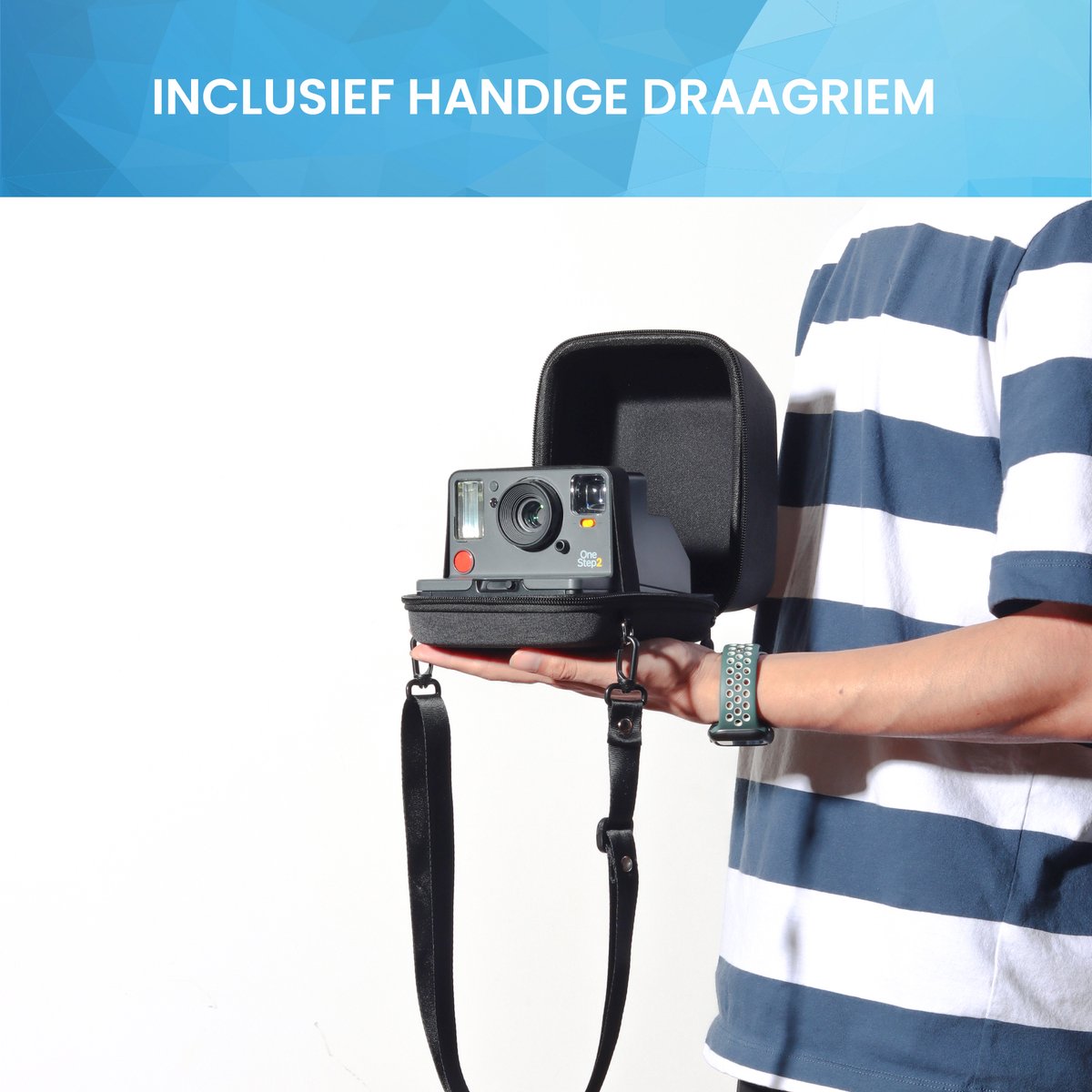 YONO Hard Case geschikt voor Polaroid OneStep / OneStep+ / Onestep 2 / Now+ / Now / I-Type Instant Film Camera - Tasje met Draagriem - Beschermhoes - Zwart