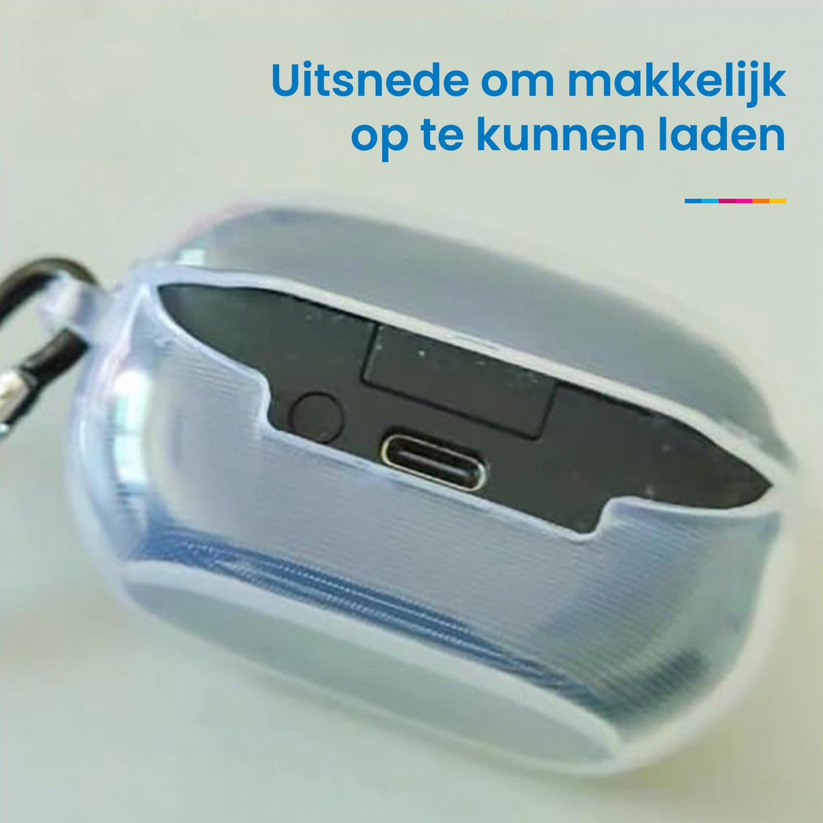 YONO Soft Case geschikt voor Sony WF-1000XM5 - Hoesje met Clip - Transparant